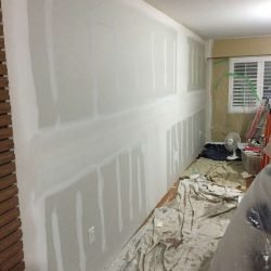 walls ready for painting and mouldings