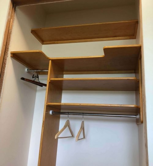 Custom shelves completely stained