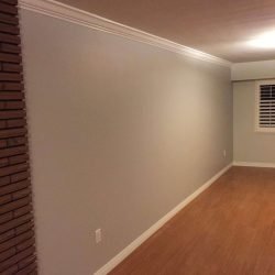 new wall colour with white mouldings installed