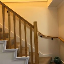 maple hardwood railings protected with 3 coats of sealer