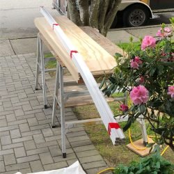 new baseboard material ready for installation