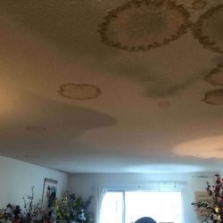 water stains on ceiling caused by roof leaks